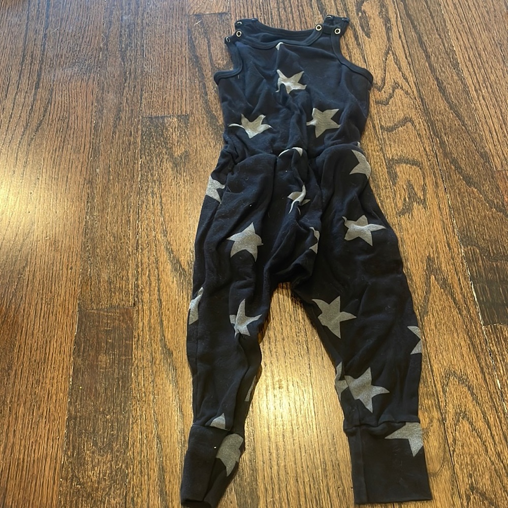 Nununu black with silver star one piece